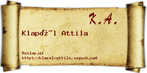 Klapál Attila névjegykártya
